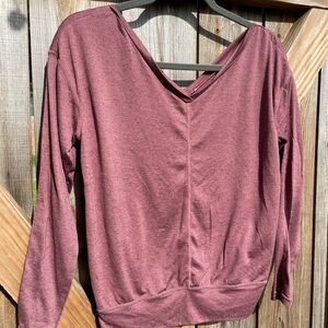 Prana Women's V-Neck Sweatshirt - Dusty Rose XS
